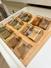 Load image into Gallery viewer, Square Glass Jars - Natural Bamboo Lid (All Sizes)
