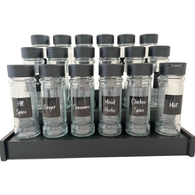 Load image into Gallery viewer, Spice Bottles with Labels and Bamboo Step