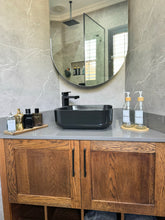 Load image into Gallery viewer, Clear Glass Bottle With Bamboo Rimmed Pump Lid