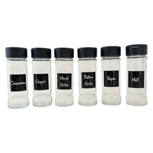 Load image into Gallery viewer, Spice Bottles with Labels and Bamboo Step