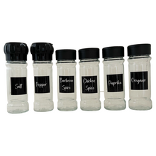 Load image into Gallery viewer, Spice Bottles with Labels and Bamboo Step