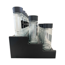 Load image into Gallery viewer, Spice Bottles with Labels and Bamboo Step