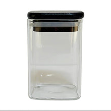 Load image into Gallery viewer, Square Glass Jars - Black Lid