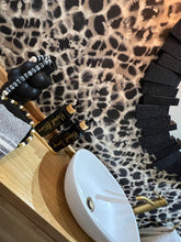 Load image into Gallery viewer, Black Gloss Pump Bottles - Set of 2 With Labels & Tray Option