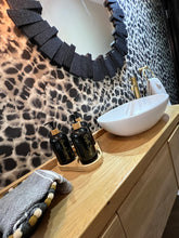 Load image into Gallery viewer, Black Matt Pump Bottles - Set of 3 With Labels & Tray Option