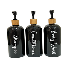 Load image into Gallery viewer, Black Matt Pump Bottles - Single With Label