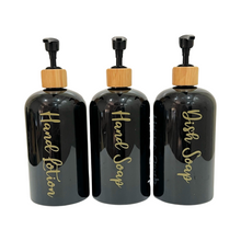Load image into Gallery viewer, Black Matt Pump Bottles - Single With Label
