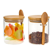 Load image into Gallery viewer, Round Glass Jar With Attached Spoon