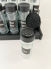 Load image into Gallery viewer, Spice Bottles with Labels and Bamboo Step