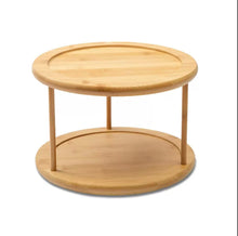 Load image into Gallery viewer, Bamboo Two Tier Lazy Susan