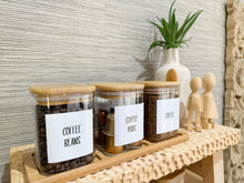 Load image into Gallery viewer, Square Jars With Tray & Spoon - Coffee