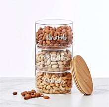 Load image into Gallery viewer, Three Tier Stackable Jar With Bamboo Lid