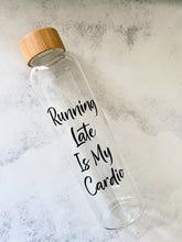 Load image into Gallery viewer, Glass Drinking Bottle with Bamboo Lid