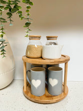Load image into Gallery viewer, Bamboo Two Tier Rotatable Lazy Susan