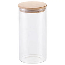 Load image into Gallery viewer, Round Glass Jars - Natural Bamboo Lid (All Sizes)