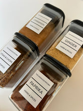 Load image into Gallery viewer, Square Glass Jars – Black Bamboo Lid (All Sizes)