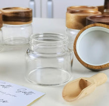Load image into Gallery viewer, Round Glass Jar With Acacia Wood Lid - All Sizes