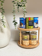 Load image into Gallery viewer, Bamboo Two Tier Rotatable Lazy Susan