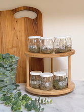 Load image into Gallery viewer, Bamboo Two Tier Rotatable Lazy Susan