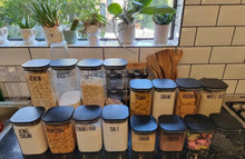 Load image into Gallery viewer, Square Glass Jars – Black Bamboo Lid (All Sizes)