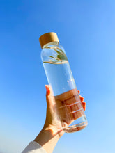 Load image into Gallery viewer, Glass Drinking Bottle with Bamboo Lid