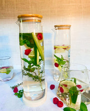 Load image into Gallery viewer, Glass Jug with bamboo lid - 1.2 Litre