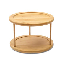 Load image into Gallery viewer, Bamboo Two Tier Rotatable Lazy Susan