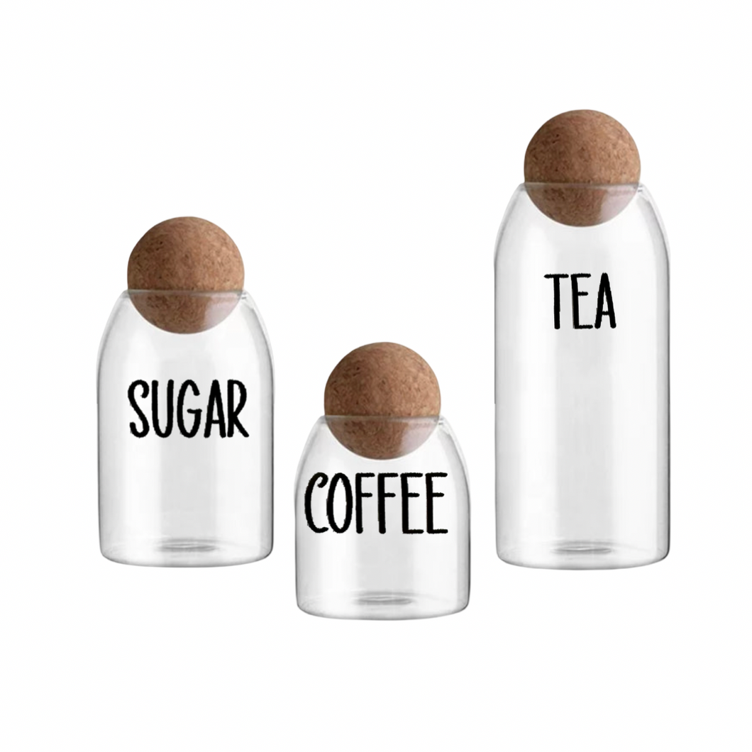 Tea & Coffee - Glass and Cork