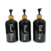 Load image into Gallery viewer, Black Matt Pump Bottles - Single With Label

