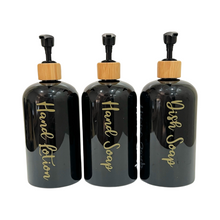 Load image into Gallery viewer, Black Matt Pump Bottles - Single With Label

