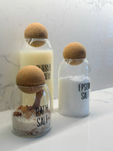 Load image into Gallery viewer, Glass Cork Jar - Bath Essentials
