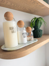 Load image into Gallery viewer, Glass Cork Jar - Bath Essentials
