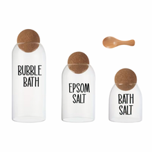 Load image into Gallery viewer, Glass Cork Jar - Bath Essentials
