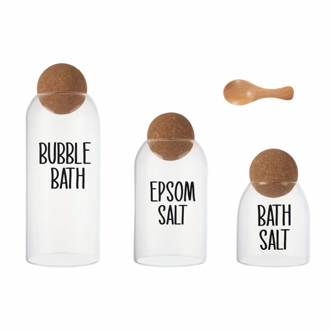 Glass Cork Jar - Bath Essentials