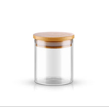 Load image into Gallery viewer, Round Glass Jars - Natural Bamboo Lid (All Sizes)
