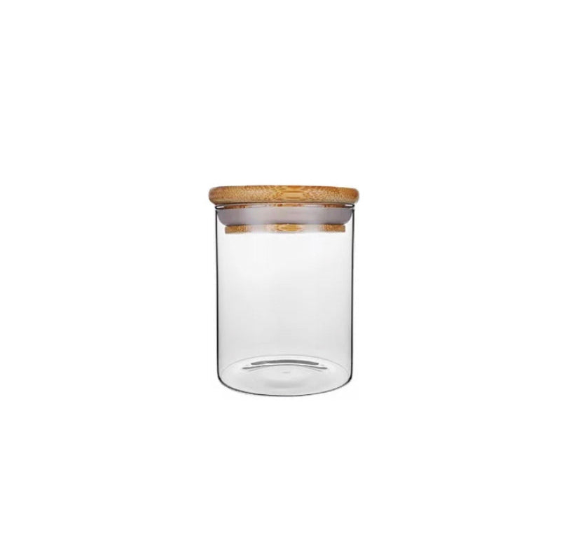 Round Glass Jars - Natural Bamboo Lid (All Sizes)