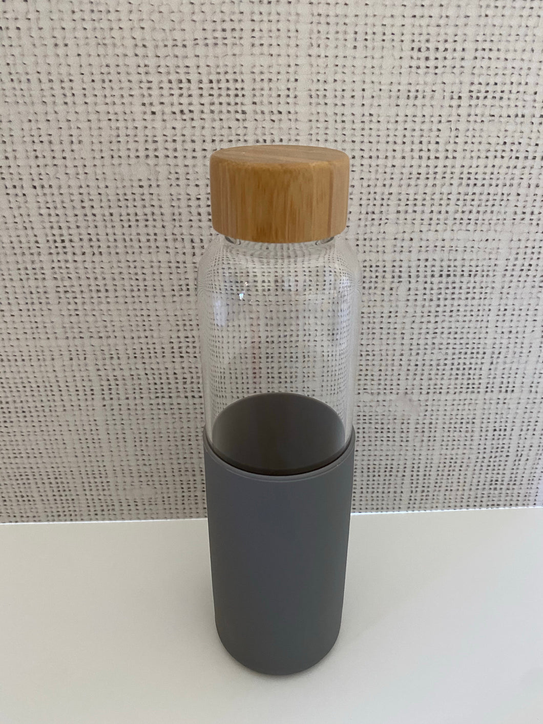 Glass Drinking Bottle with Bamboo Lid
