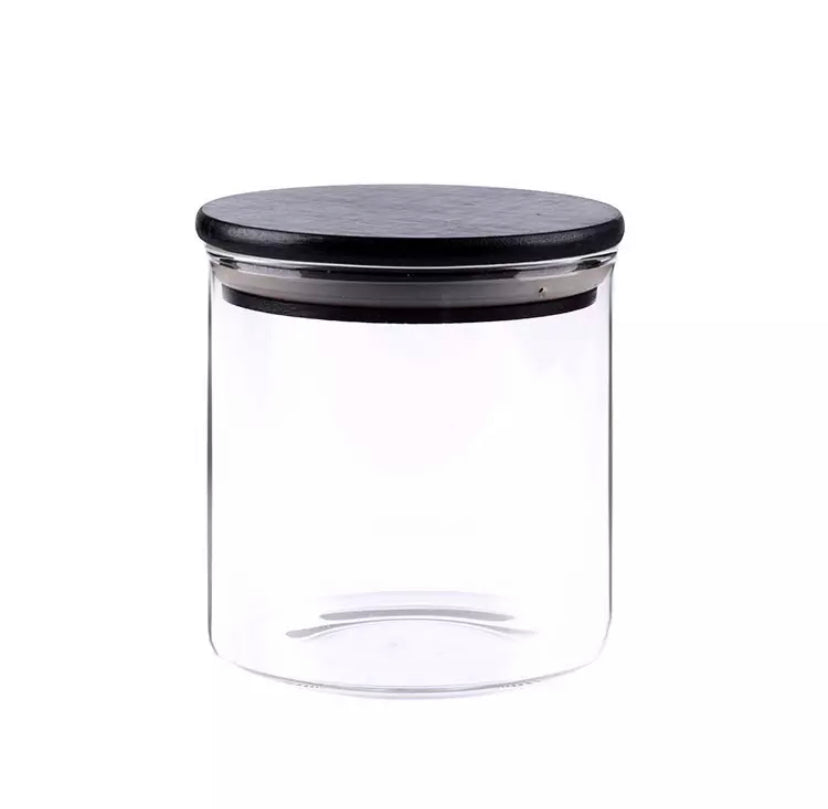 520ml Square Glass Jar with Bamboo Lid - Oikos